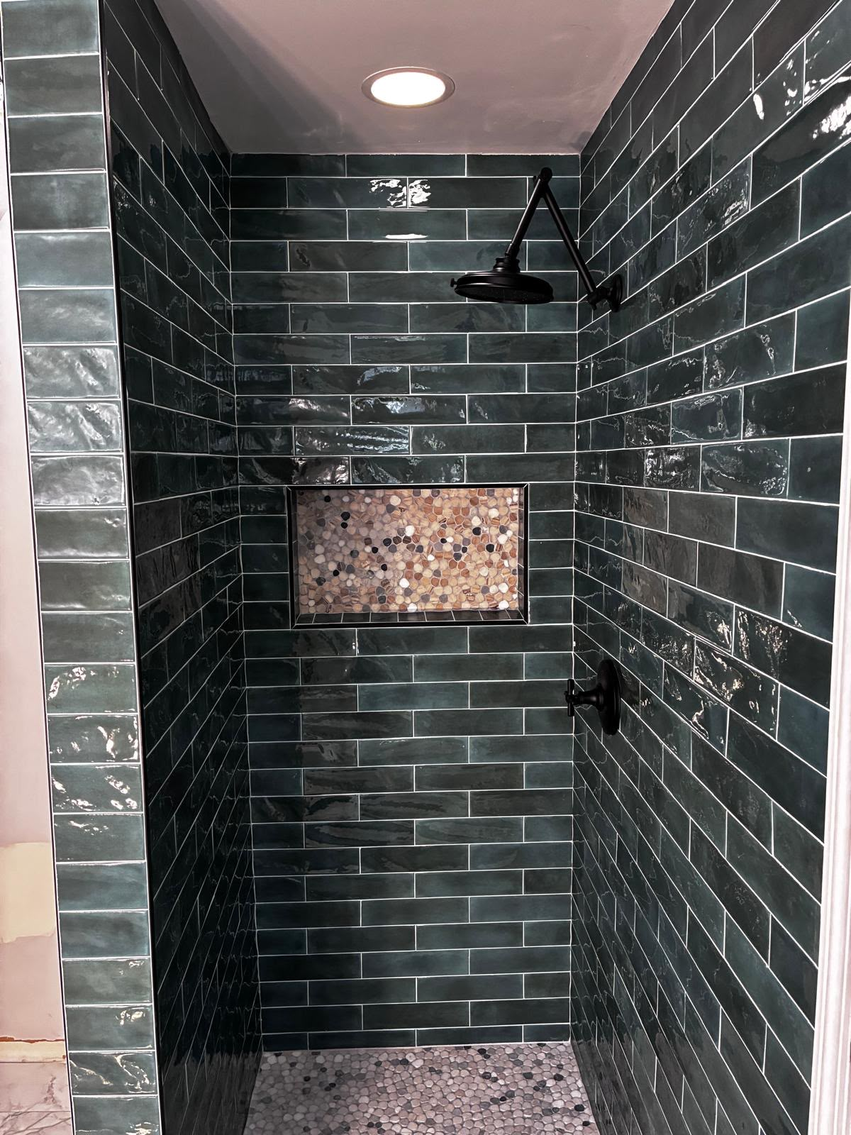 Emerald Green Tile Shower